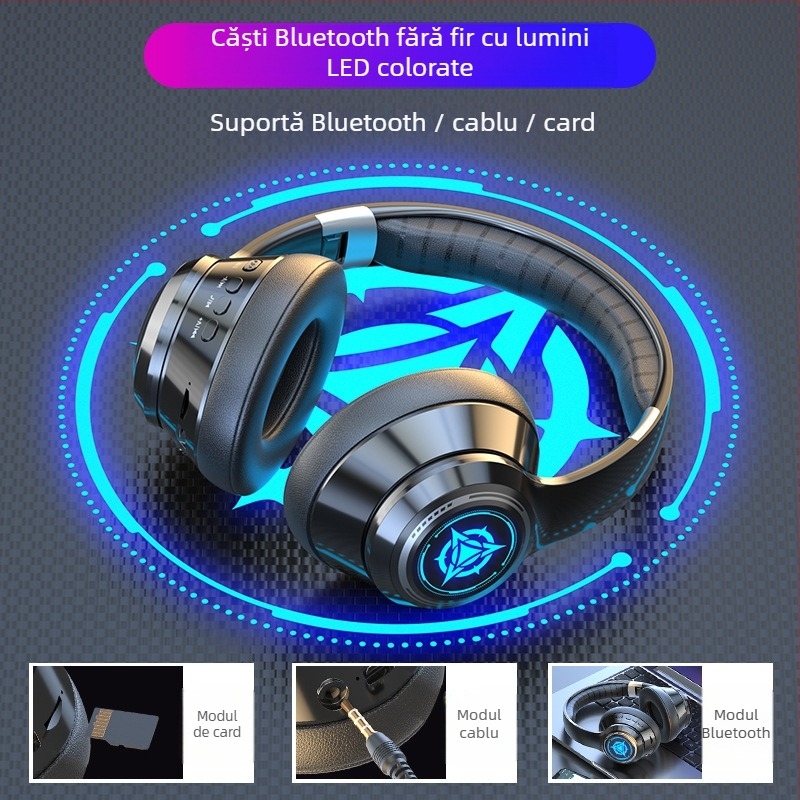 Căști wireless Bluetooth cu microfon, căști de gaming stereo, jack de 3,5 mm, pregătite pentru OEM