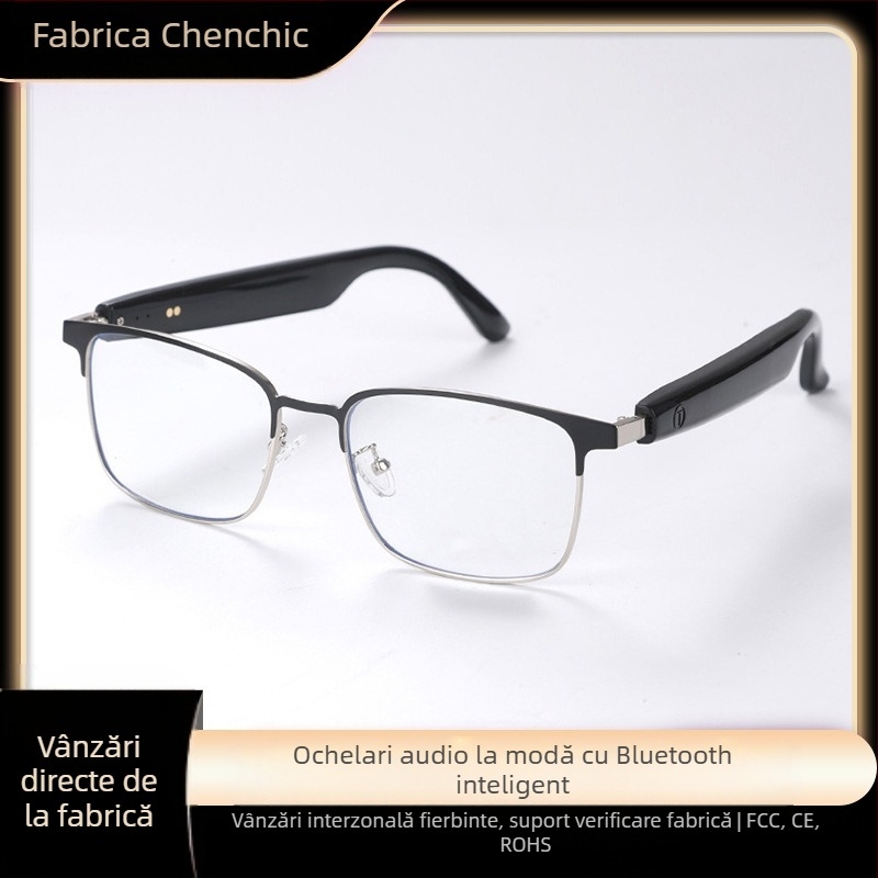 Ochelari Bluetooth inteligenți CC-GS06, baterie 110mAh, control tactil, rază de 10 m+, montare pe cap