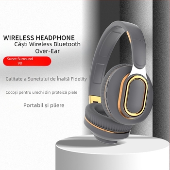 Căști Bluetooth cu interfață Type-C, design pliabil, slot pentru card, Bluetooth 5.0, autonomie baterie peste 8 ore