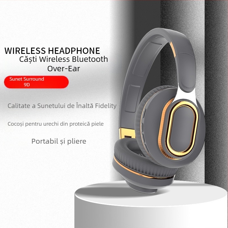 Căști Bluetooth cu interfață Type-C, design pliabil, slot pentru card, Bluetooth 5.0, autonomie baterie peste 8 ore