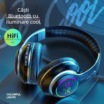 VJ033 căști Bluetooth fără fir pentru cap, Bluetooth 5.3, rază de 10 m, autonomie peste 8 ore, stereo