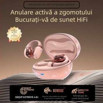 Căști Bluetooth cu conducție osoasă, clips sport, rază 10 m, Bluetooth 5.4, autonomie 4–8 ore