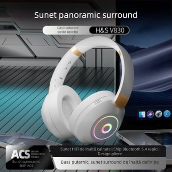 Căști de gaming Yinshuer - pliabile, Bluetooth 5.4, rază de 10 m, autonomie a bateriei peste 8 ore, latență scăzută pentru esports
