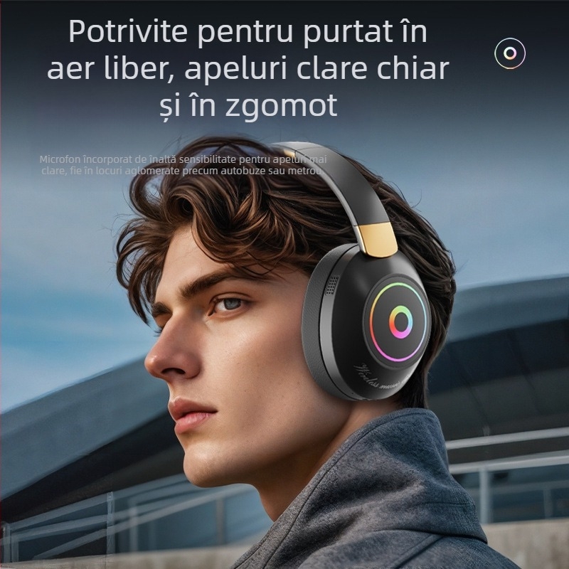 Căști de gaming Yinshuer - pliabile, Bluetooth 5.4, rază de 10 m, autonomie a bateriei peste 8 ore, latență scăzută pentru esports