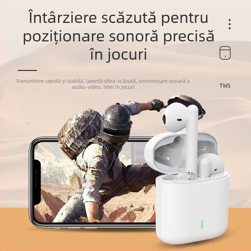 Căști TWS Bluetooth fără fir pentru sport – stereo, in-ear (Bluetooth 5.0, rază 10 m, autonomie 0–4 h, utilizare: in-ear)