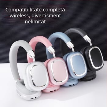 Căști over-ear Bluetooth cu bas puternic, Bluetooth 5.0, autonomie 4–8 ore, rază de 10 m, model B35