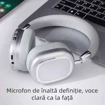 Căști over-ear Bluetooth cu bas puternic, Bluetooth 5.0, autonomie 4–8 ore, rază de 10 m, model B35