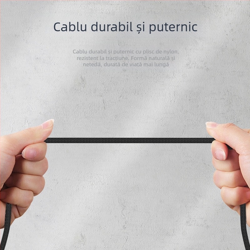 Cablu USB de date cu conectori USB-A masculini dublu, împletit, încărcare rapidă, transfer de date pentru hard disk extern