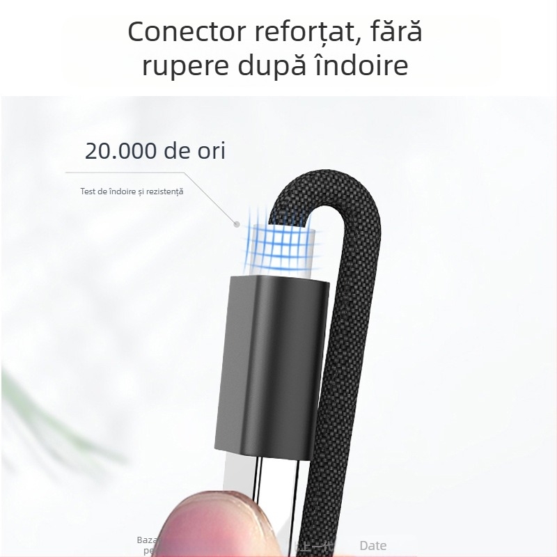 Cablu USB de date cu conectori USB-A masculini dublu, împletit, încărcare rapidă, transfer de date pentru hard disk extern