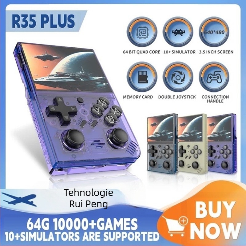 Consolă portabilă retro pentru jocuri cu OS open-source, 64GB memorie, interfață Type-C, MP4 player