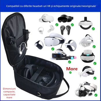 Geantă de stocare VR pentru Apple Vision Pro, material 1680D Oxford, compatibilă cu PSVR2, Meta Quest 2 și Quest Pro, greutate 0,32 kg
