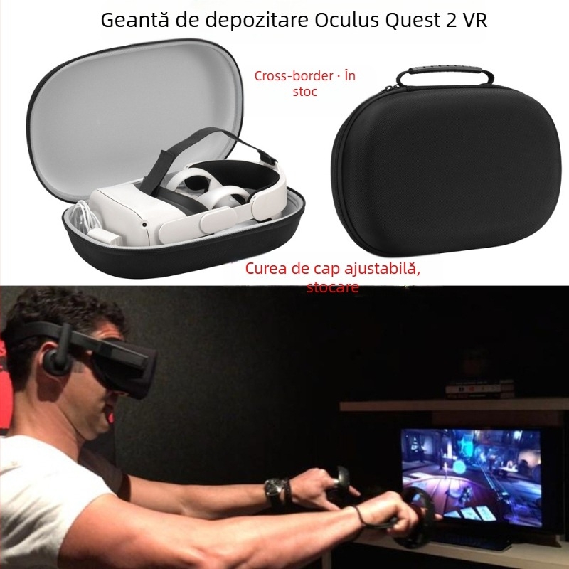 Geantă de stocare VR pentru Apple Vision Pro, material 1680D Oxford, compatibilă cu PSVR2, Meta Quest 2 și Quest Pro, greutate 0,32 kg