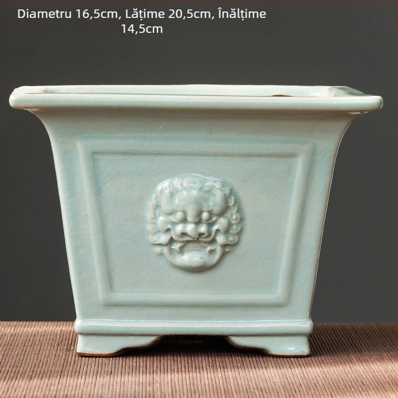 Ghiveci ceramic pentru orhidee și plante verzi, bonsai de birou, stil clasic, durabil