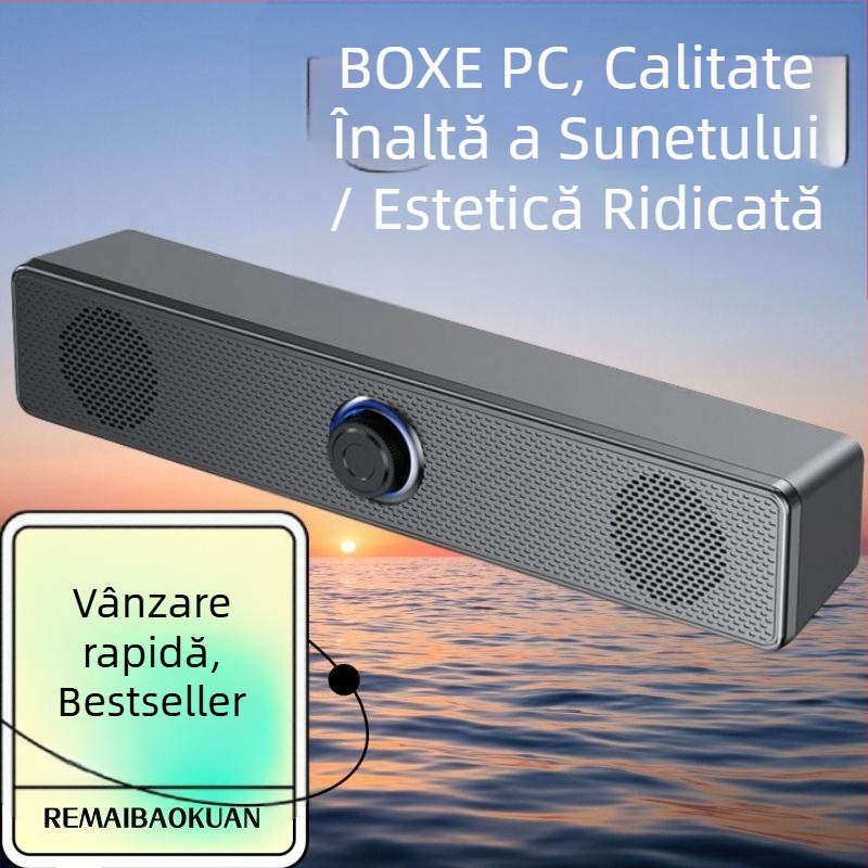 Boxe pentru PC cu Bluetooth, intrare USB, 2.0 stereo, 6W, alimentare 5V