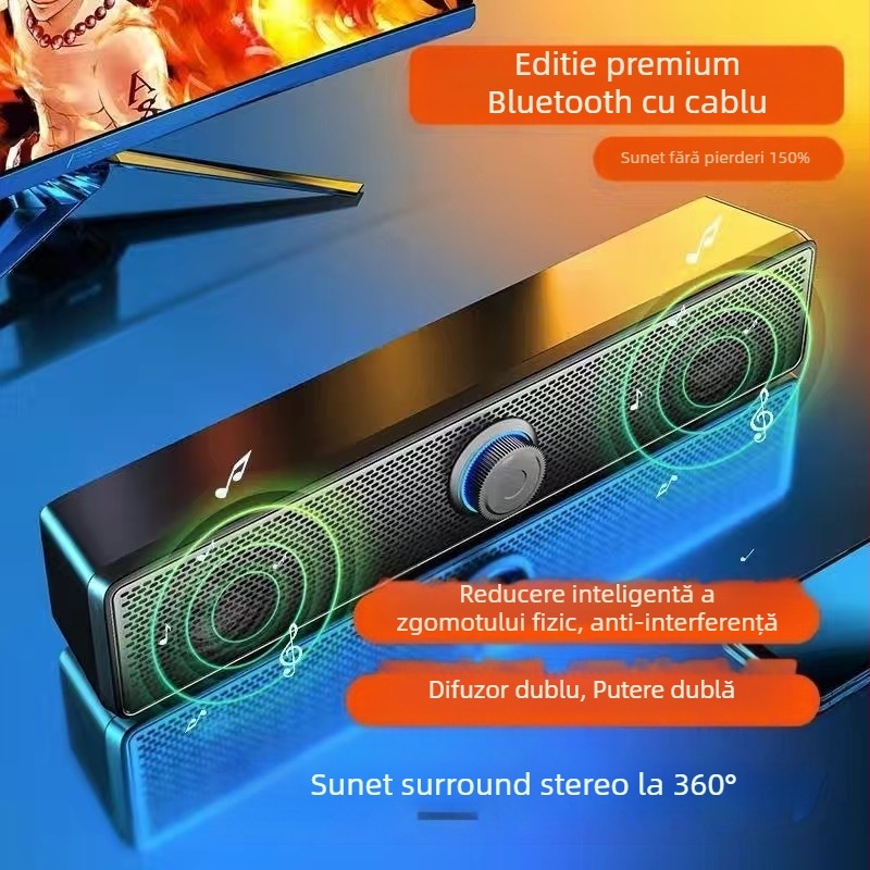 Boxe pentru PC cu Bluetooth, intrare USB, 2.0 stereo, 6W, alimentare 5V