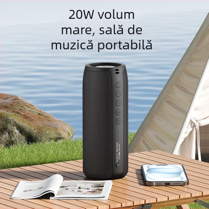 Difuzor Bluetooth pentru exterior (IPX5; Bluetooth 5.0; 100 Hz-20 kHz; SNR >=70 dB; 10 W)