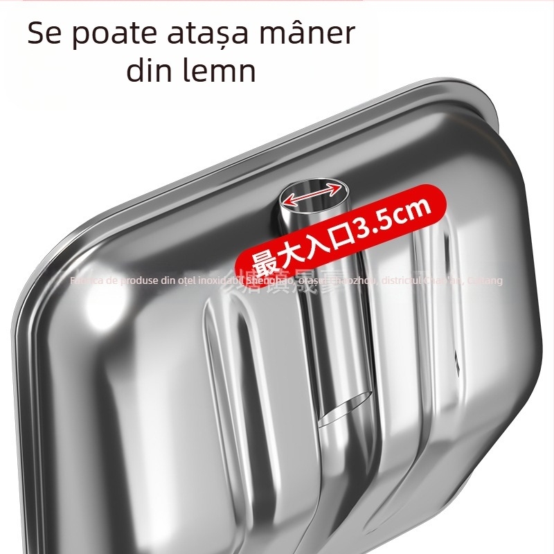 Lopata de zăpadă din oțel inoxidabil, mâner din lemn, model XC