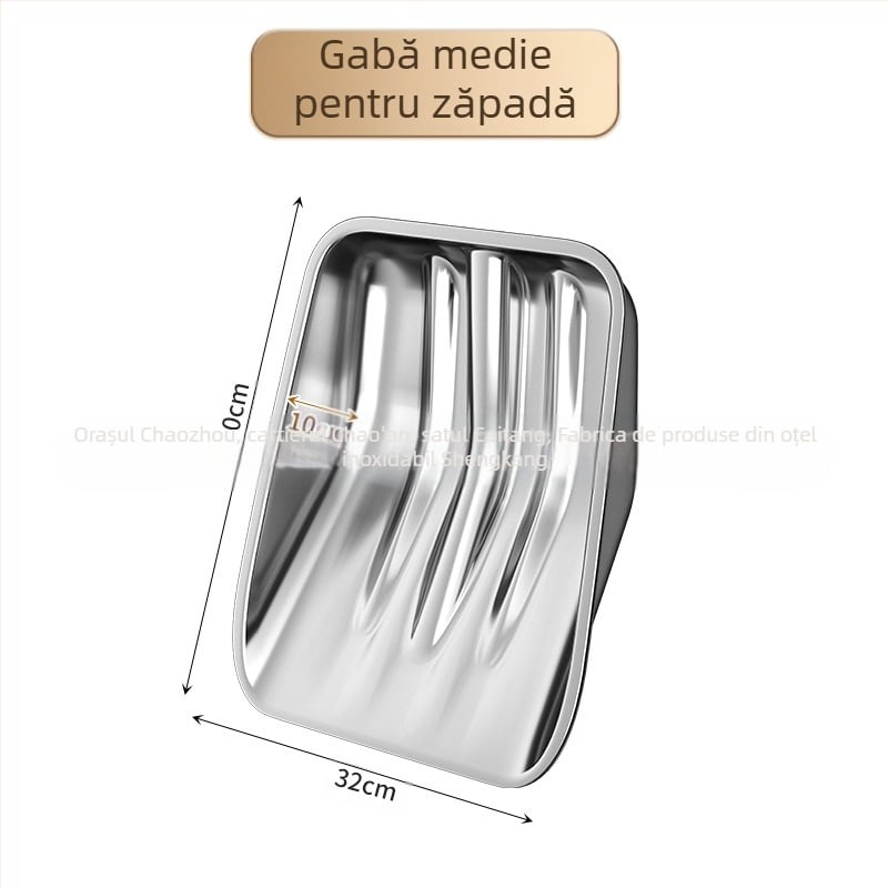 Lopata de zăpadă din oțel inoxidabil, mâner din lemn, model XC