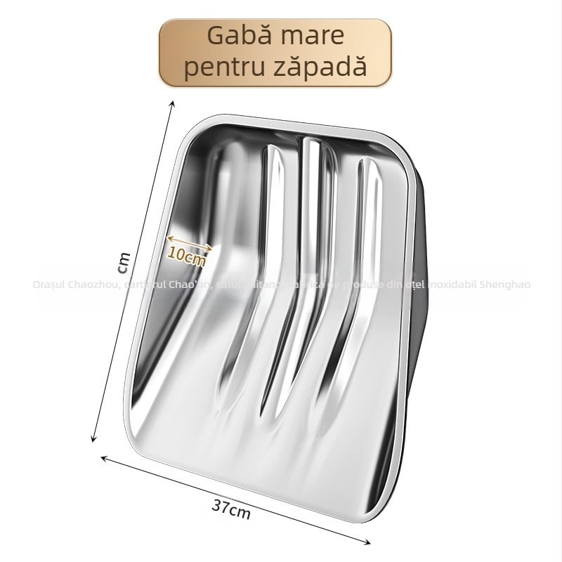 Lopata de zăpadă din oțel inoxidabil, mâner din lemn, model XC
