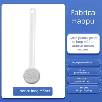 Piatră ponce pentru picioare, rotundă, PP + piatră ponce, pentru îndepărtarea calusurilor și a pielii moarte; ambalaj: 50 cutii pe karton (fără minge de baie) sau 30 cutii pe karton (cu minge de baie)