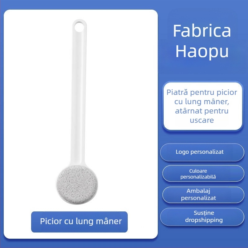 Piatră ponce pentru picioare, rotundă, PP + piatră ponce, pentru îndepărtarea calusurilor și a pielii moarte; ambalaj: 50 cutii pe karton (fără minge de baie) sau 30 cutii pe karton (cu minge de baie)