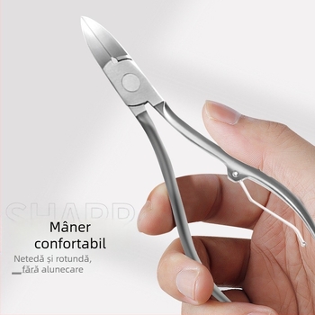 Set din oțel inoxidabil pentru unghii – kit portabil pentru manichiură/pedicură, cu clește pentru caneluri, clește multifuncțional, tăietor pentru pielea moartă și dermabraziere