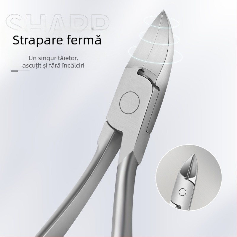 Set din oțel inoxidabil pentru unghii – kit portabil pentru manichiură/pedicură, cu clește pentru caneluri, clește multifuncțional, tăietor pentru pielea moartă și dermabraziere