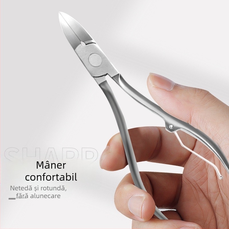 Set din oțel inoxidabil pentru unghii – kit portabil pentru manichiură/pedicură, cu clește pentru caneluri, clește multifuncțional, tăietor pentru pielea moartă și dermabraziere