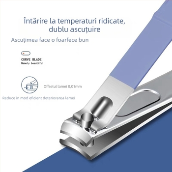 Set de instrumente pentru manichiură din oțel inoxidabil, 12 piese, clește de unghii cu unghi, portabil pentru uz casnic