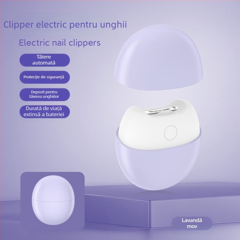 SENIE Tăietor electric de unghii – dispozitiv portabil de manichiură cu mecanism anti-prindere, pentru vârstnici și sugari, dinplastic + oțel inoxidabil