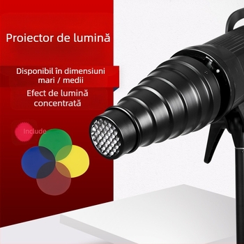 Tubă Beam Light pentru bliț fotografic - aliaj de aluminiu, compatibil universal, Model: Beam Light Tube, Greutate 0,21 kg