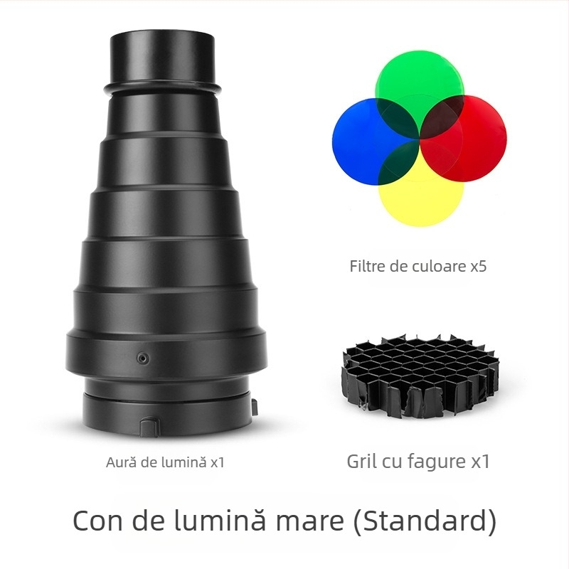 Tubă Beam Light pentru bliț fotografic - aliaj de aluminiu, compatibil universal, Model: Beam Light Tube, Greutate 0,21 kg