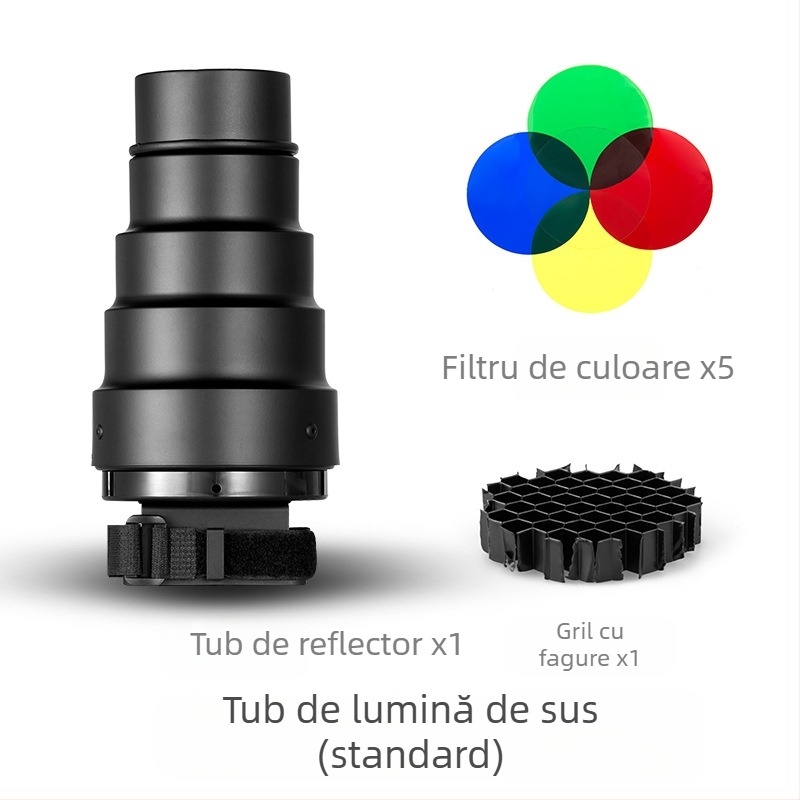 Tubă Beam Light pentru bliț fotografic - aliaj de aluminiu, compatibil universal, Model: Beam Light Tube, Greutate 0,21 kg