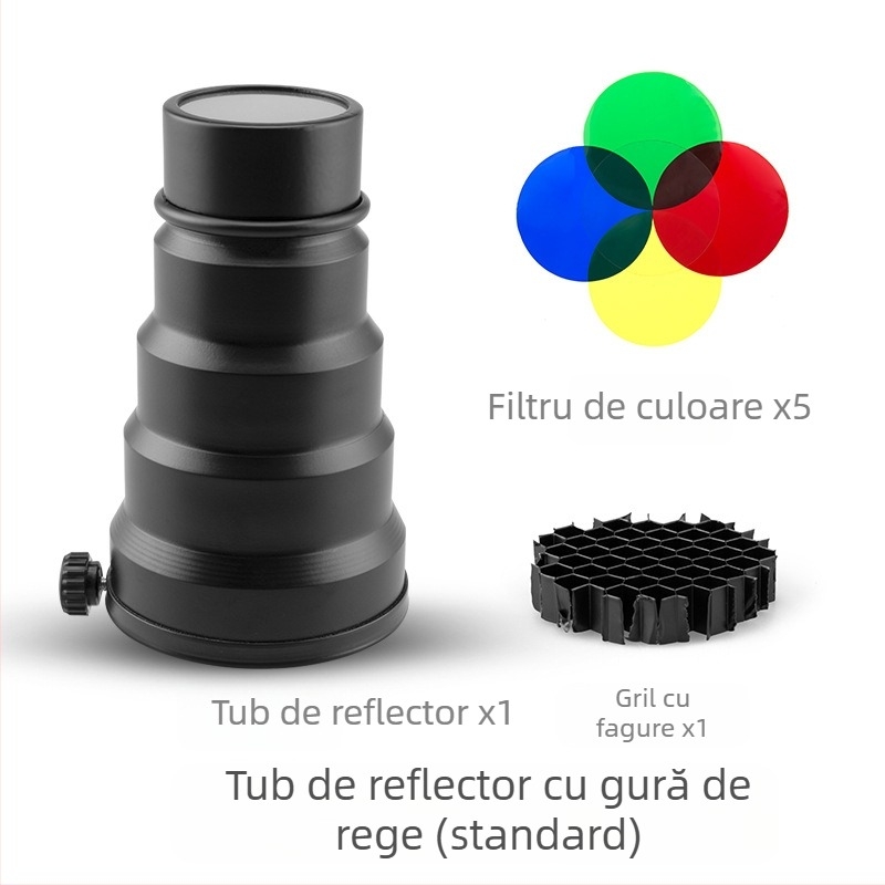 Tubă Beam Light pentru bliț fotografic - aliaj de aluminiu, compatibil universal, Model: Beam Light Tube, Greutate 0,21 kg