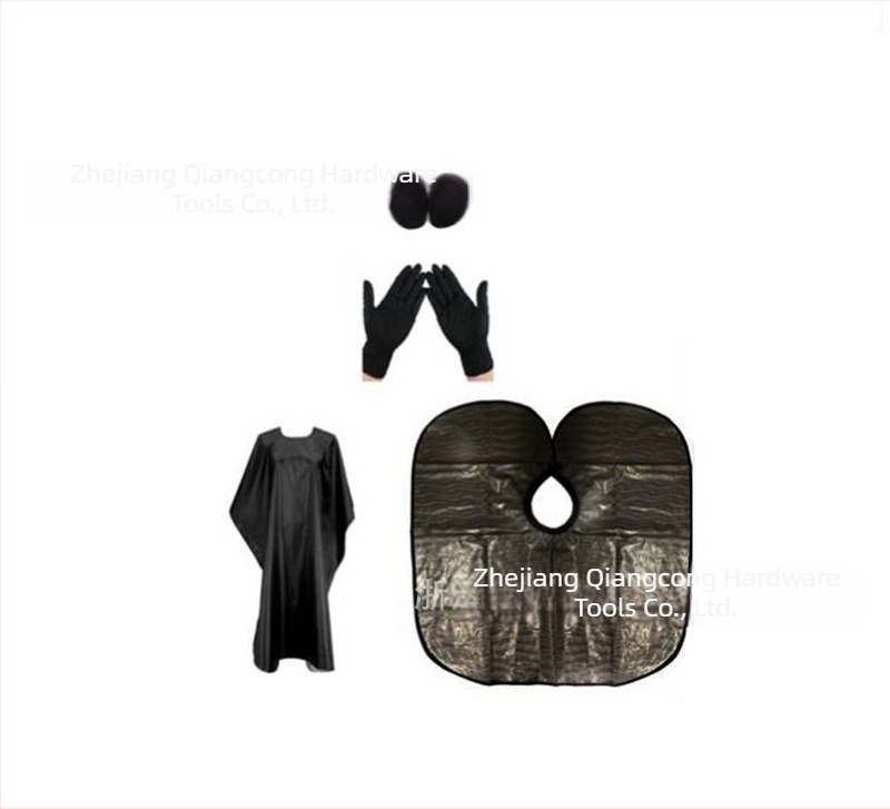 Set de colorare păr cu foarfecă plată și foarfecă de thinning (30 dinți), placă de colorare, pensulă, mănuși, dopuri pentru urechi și eșarfă; dinți 30, interval de thinning 25-30, greutate 350 g