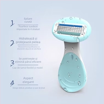 Dispozitiv manual de îndepărtare a părului pentru corp, destinat femeilor, pentru subraț, picioare, brațe și zone intime