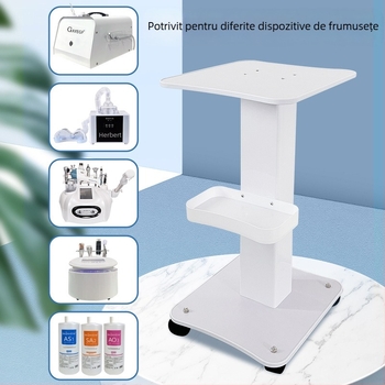 Carucior staționar pentru instrumente de înfrumusețare, destinat saloanelor comerciale, raft de depozitare pe bază, IPX0, fără baterie încorporată