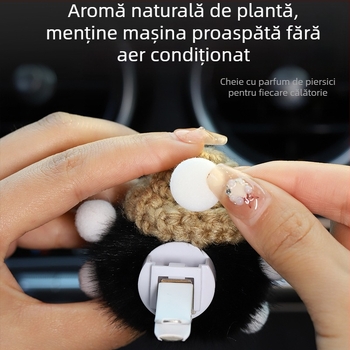 Ornament auto pentru aromaterapie la ventilația aerului – design drăguț de desen animat, material textil, decorare