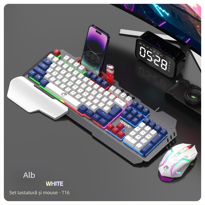 RAIKU T16 Set metal pentru gaming - tastatură și mouse, USB cablat, 1000dpi