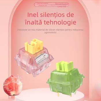 Switch-uri mecanice pentru tastatură Gott Peach v3 / Lime v3, silențioase, 5 pini, hot-swappable, personalizate, proces OEM