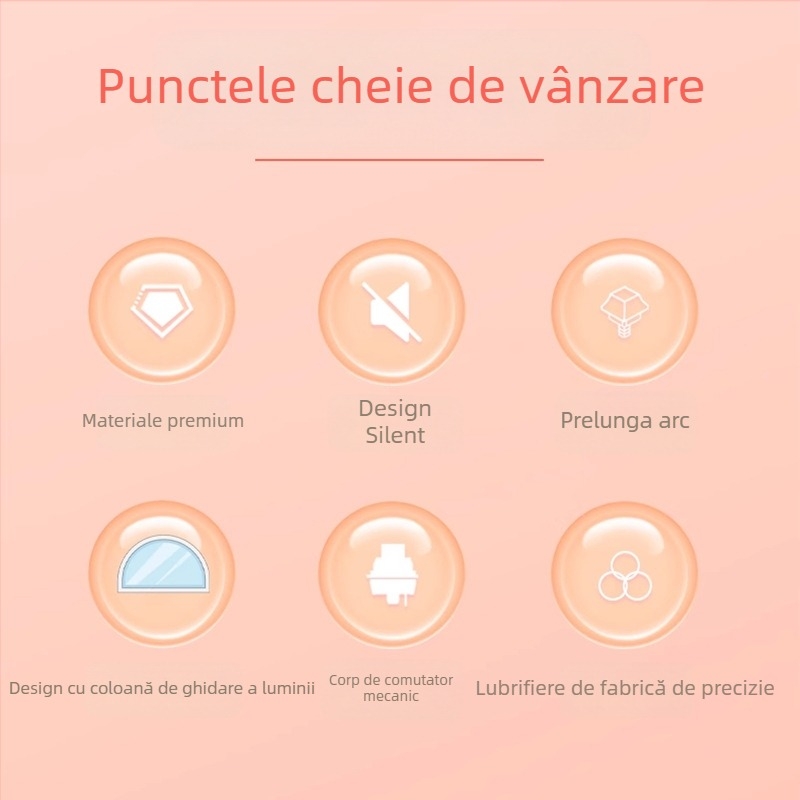 Switch-uri mecanice pentru tastatură Gott Peach v3 / Lime v3, silențioase, 5 pini, hot-swappable, personalizate, proces OEM