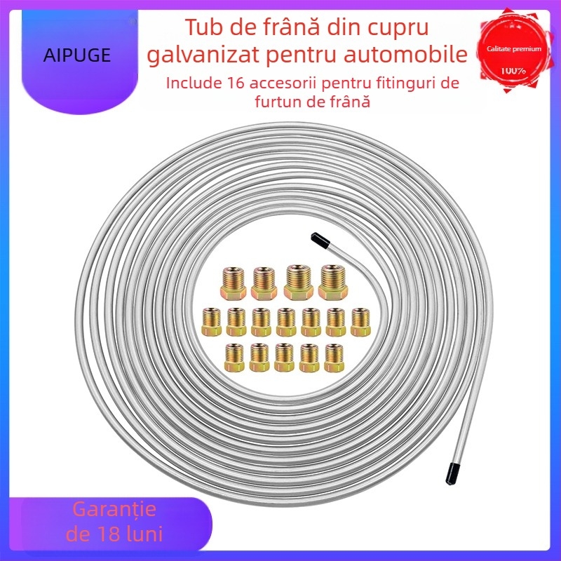 Conductă de frână auto din aliaj cu acoperire cu cupru-nichel; set cu 16 accesorii; procesare nepersonalizată