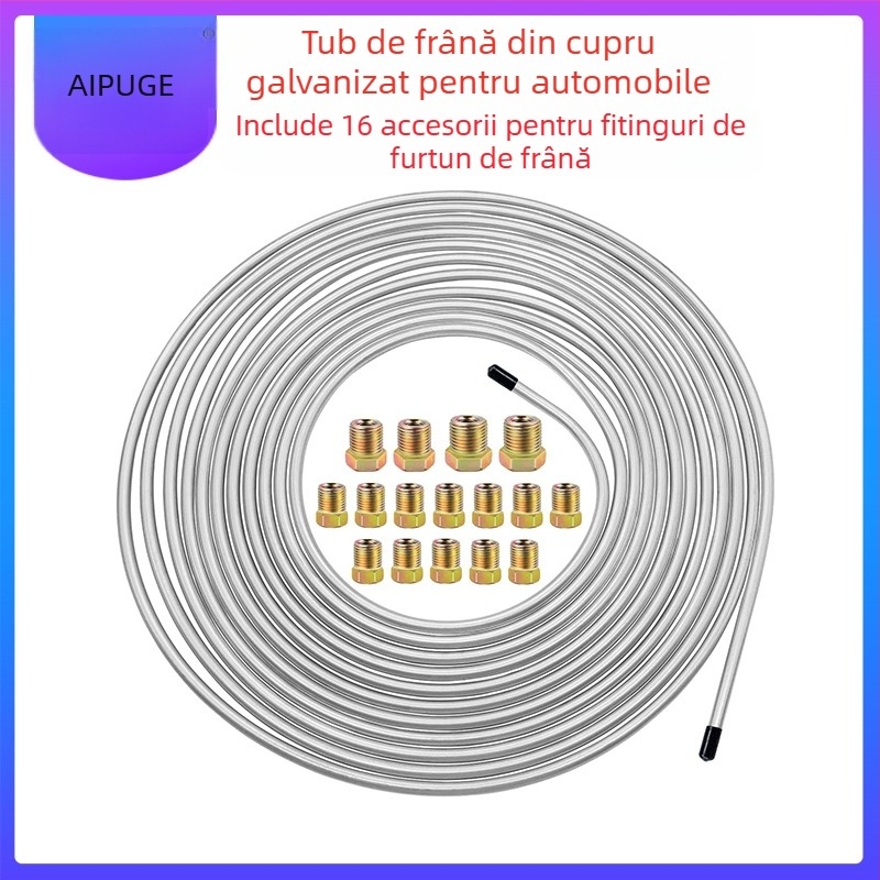 Conductă de frână auto din aliaj cu acoperire cu cupru-nichel; set cu 16 accesorii; procesare nepersonalizată