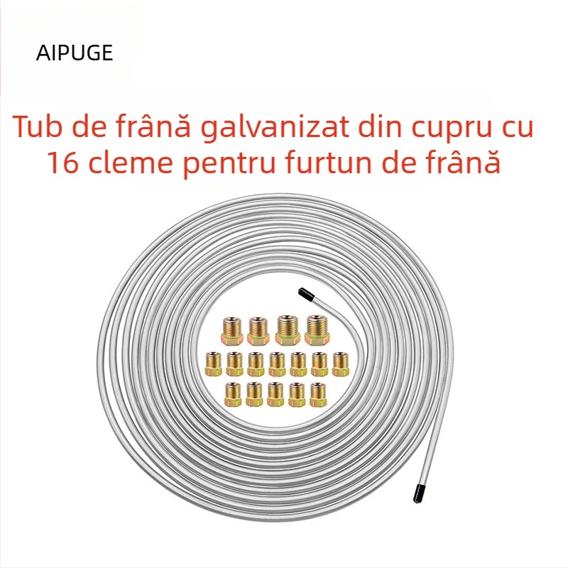 Conductă de frână auto din aliaj cu acoperire cu cupru-nichel; set cu 16 accesorii; procesare nepersonalizată