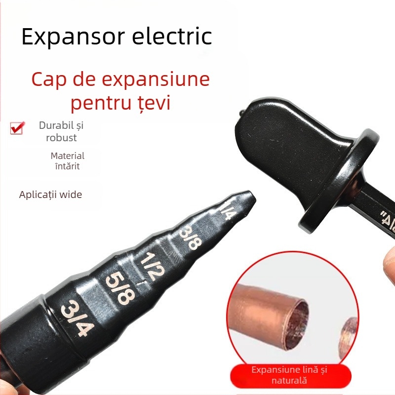 Set extensor țevi din cupru/aluminiu pentru burghiu – 6 piese, ax hexagonal, corp din oțel carbon