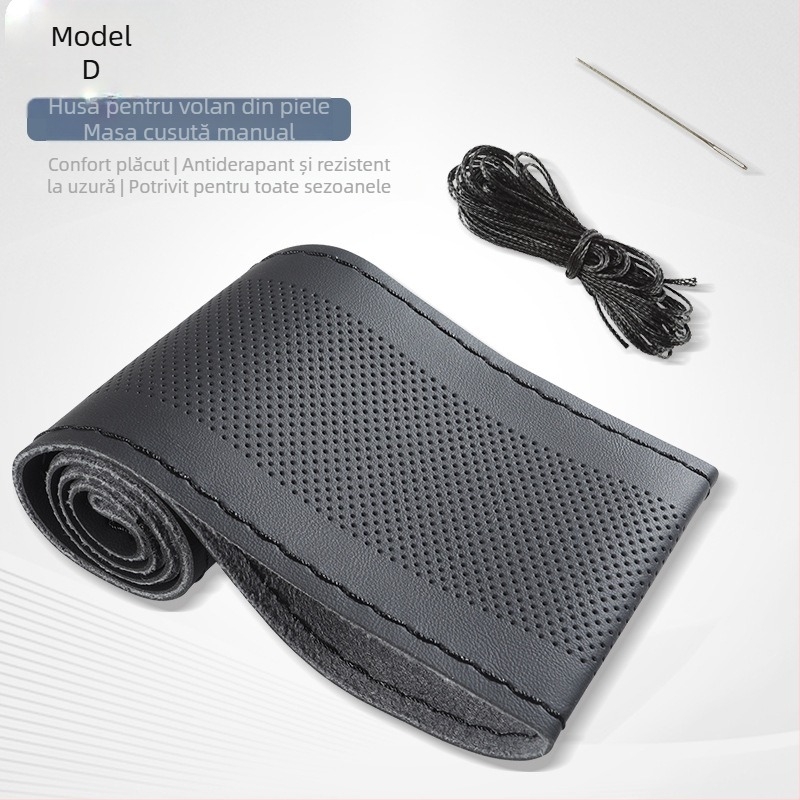 Acoperire volan: model 3D diamant, piele, cusut manual, potrivire universală, suprafață Marthapi