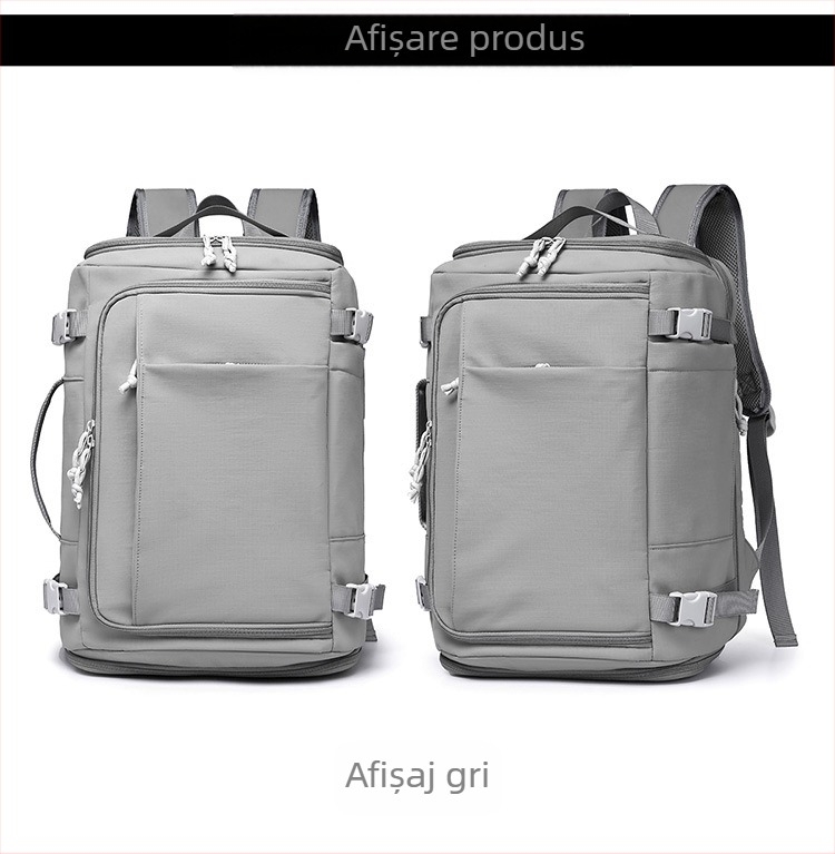 Rucsac casual de călătorie, capacitate 36–55 L, compartiment uscat/umed, buzunar separat pentru pantofi, compatibil cu laptop de 16 inch, material Oxford