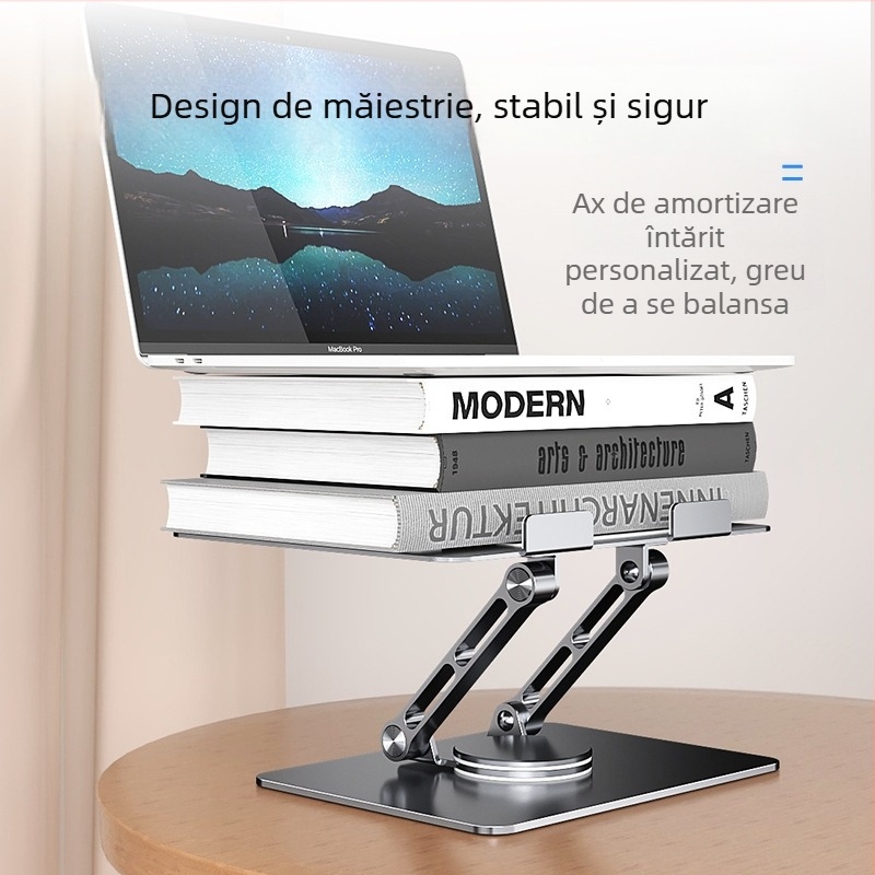 Suport pentru laptop și tabletă - rotativ, reglabil, pliabil, portabil, din aliaj de aluminiu