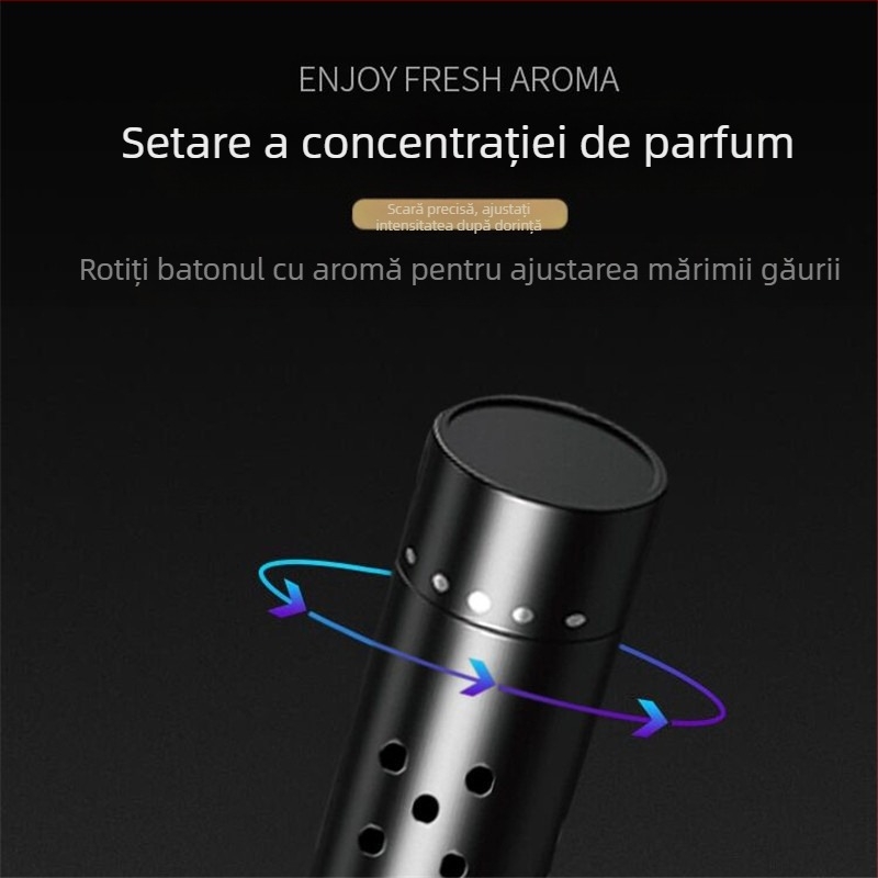 Aromatizor auto cu parfum Osmanthus, suport din aliaj de aluminiu, clemă pentru ieșirea aerului, durata parfumului peste 90 de zile, durată de viață 3 ani