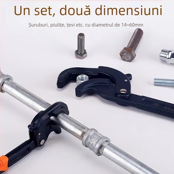 Cheie pentru țevi multifuncțională YCDIDM — oțel carbon înalt, 1300 g